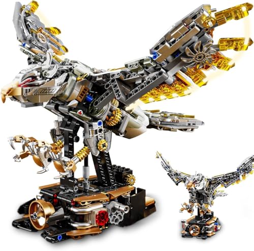 Mechanical Eagle Building Set with Light, Compatible with Lego for Adult, Rotatable Eagle Building Blocks, Gift for Girls Boys Teens Age 12+ (1168 PCS) - style: Mechanical Eagle