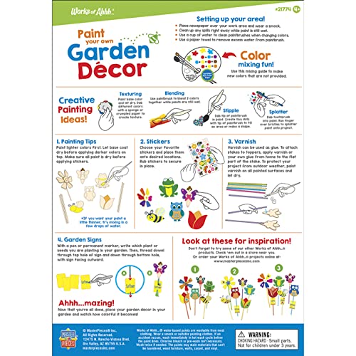 Works of Ahhh... Garden Decor Wood Paint Kit - Wood Craft Kit, Educational, Fun - Ages 4+ - style: Garden Décor
