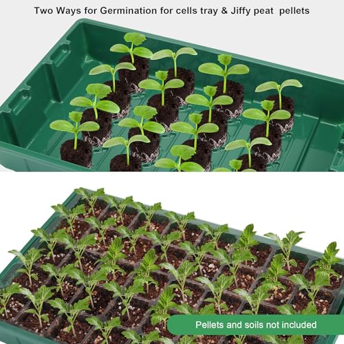 MIXC 10Pack Seed Starter Tray, 400Cell Mini Propagator Greenhouse Grow Kit - color: Green, size: 40-Cell 10-Pack