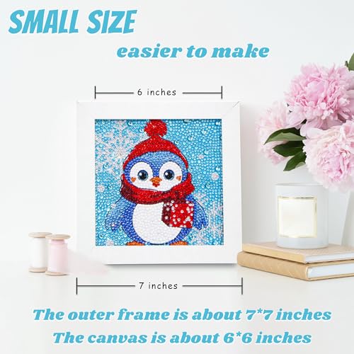 Libfx Diamond Art Kits for Kids with Frame Diamond Art for Girls Boys Beginners Arts and Crafts Birthday Gifts (CW-Penguin) - color: CW-Penguin