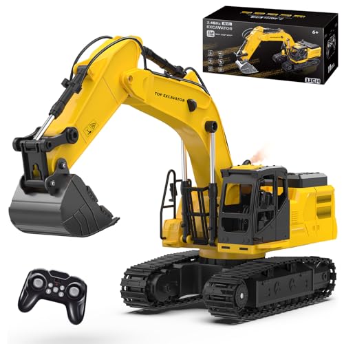 18.1" RC Excavator Toy for Boys, 1:18 Remote Control Construction Vehicle - style: Excavator[2026 Upgrade]