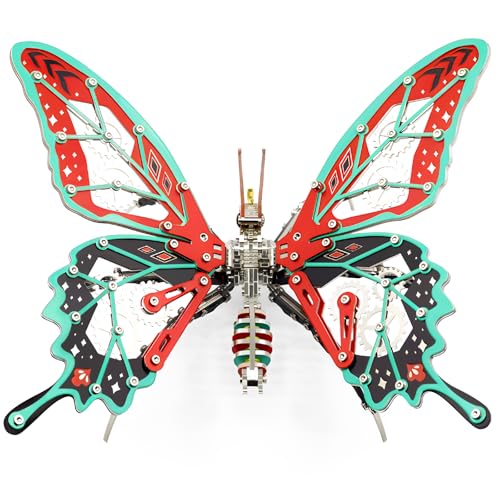 FILASLFT 3D Metal Puzzles for Adults,Mechanical Butterfly 3D Puzzles - color: D3-butterfly-red