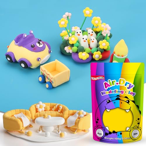 ifergoo 100g Yellow Air Dry Clay, 3.5oz DIY Creative Modeling Clay for Kids - color: Yellow/100g