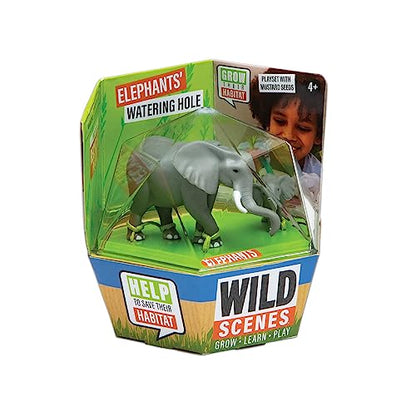 Wild Scenes Elephants' Watering Hole - Grow & Play Kit Environmentally Friendly Wildlife Conservation Toy - Animal Playset for Kids Ages 4 and Up - style: Elephants' Watering Hole