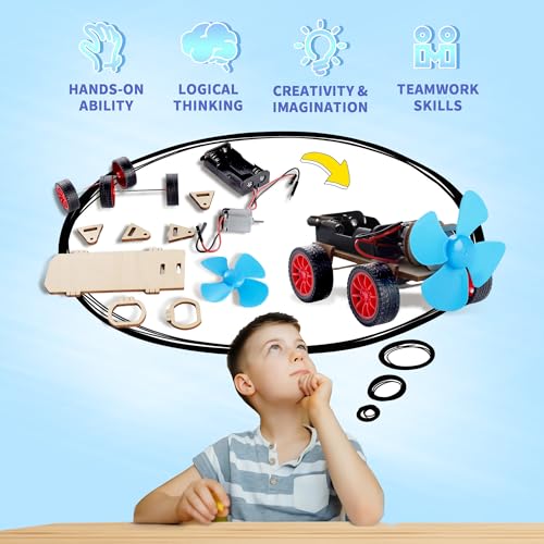 STEM 4 Set Building Kit, Solar Toys for Boys 8-13, DIY Science Kit for Kids