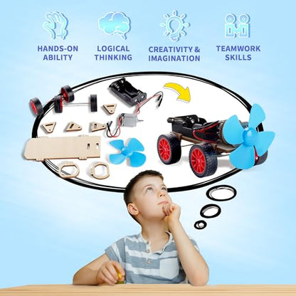STEM 4 Set Building Kit, Solar Toys for Boys 8-13, DIY Science Kit for Kids