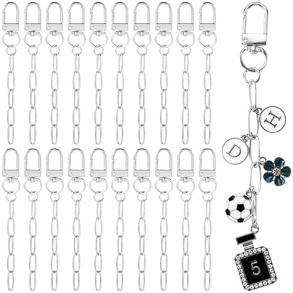 Hzopcw 20pcs Keychain Making Kits for Bag Charm, Silver - color: B-20pcs-Silver