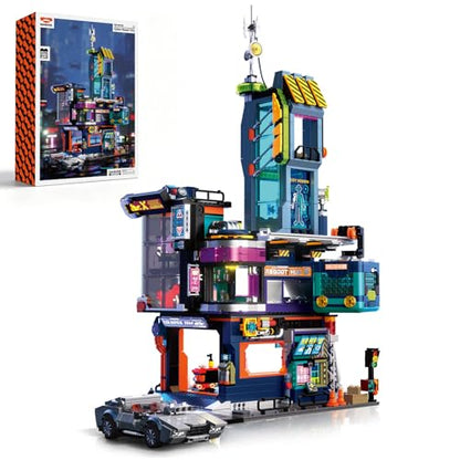 Cyber-Punk House Building Set for Adult, City Repair Station Model