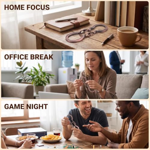Puzzle Ring Brain Teaser Puzzles - Metal Horseshoe Cast Puzzle Game Unlock Interlock Puzzles Box Mind IQ Logic Test Disentanglement Games for Adults Office Supplies