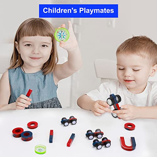 Science Magnet Kit for Kids Include Bar/Ring/Horseshoe/Compass/Magnetic Car