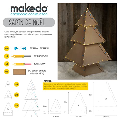 Makedo Starter | Cardboard Construction Starter Pack, 36 Pieces, Age 4+