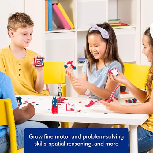 PLUS PLUS Patriotic Mix Tube - Mini Interlocking Building Blocks Set - color: Red White and Blue