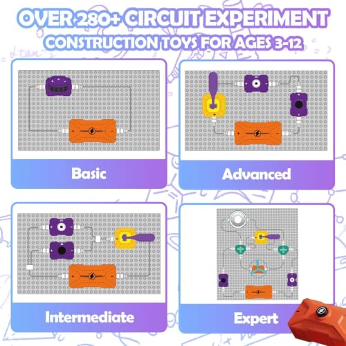 STEM Electronics Kit for Kids 3+, 45 Circuit Parts, 380 Experiments