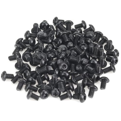 105 Pieces M2.5 x 4mm Button Head Socket Cap Screws, Thread Pitch 0.45mm, Sutemribor M2.5 Black Screws, 10.9 Grade Alloy Steel, Black Oxide Finish, Fully Threaded - size: M2.5 x 4mm, style: Button Head