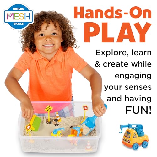 Creativity for Kids Sensory Bin: Construction Zone Playset - Preschool Learning Activities, Excavator Toys for Boys Ages 3-5+, Outdoor Toys and Gifts for Kids - style: Construction Zone