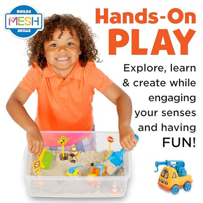 Creativity for Kids Sensory Bin: Construction Zone Playset - Preschool Learning Activities, Excavator Toys for Boys Ages 3-5+, Outdoor Toys and Gifts for Kids - style: Construction Zone