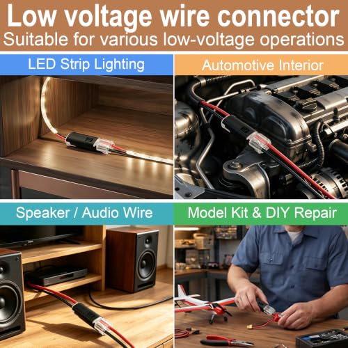 Double Wire Plug Low Voltage Wire Connectors with Locking Buckle