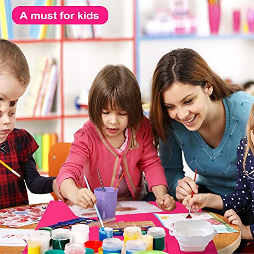 AWOKE Silicone Painting Mat - 20"X16" Silicone Art Mat with 1 Water Cup for Kids - Craft Mat has12 Color Dividers - 2 Paint Dividers (Rose) - color: Rose