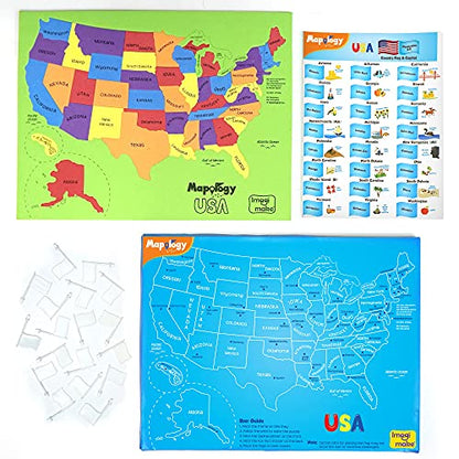 Imagimake Mapology USA Map Jigsaw Puzzle, Learn States, Capitals with Flags - style: USA Map with Capitals