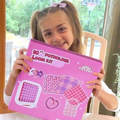 Pro 10 Inch Potholder Loom Kit for Kids & Beginners, Large Weaving Loom Crafts for Girls Age 6-12 Year Old & Adults, Gift Ideas for Birthday & Christmas, 112 Delicate Loops to Make 2 Pot Holders - color: Potholder Loom Kit