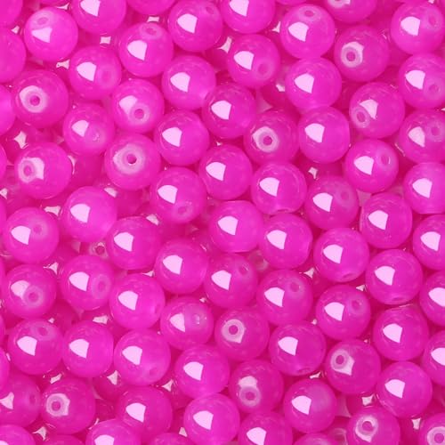 500Pcs Pink Red Glass Beads Kit for Jewelry Making - color: Pink Red, size: 8mm 500pcs