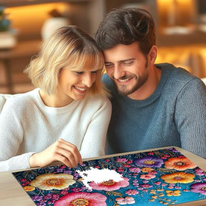 Blueforest 1000 Piece Colorful Embroidered Flowers Jigsaw Puzzle - color: Colorful Embroidered Flowers