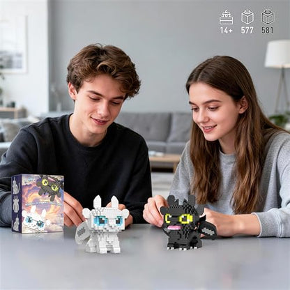 Vziimo 2 in 1 Dragon Building Set, Dragon Toys with Posable Wings and Tails, Mini Dragons Gifts for Adults, Teens Age 14+, Movie Fans (1158 PCS) - style: Dragons