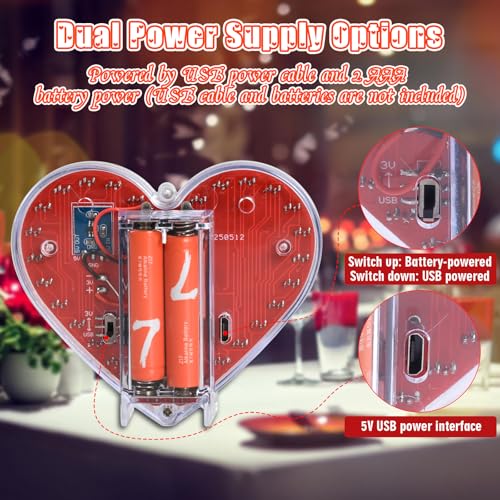 IS ICSTATION Heart Shaped LED Soldering Practice Kit, RGB LED Heart Circuit Soldering Project with Love Filament DIY Electronic Kit for College Solder Education Present for Lover