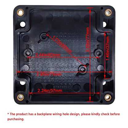 LeMotech Junction Box IP65 Waterproof Project Box Dustproof ABS Plastic Electrical Boxes Universal Enclosure for Electronic Black 3.29x 3.19x 2.2 inch (83 x 81 x 56mm)(Pack of 1) - color: Black (1 pack), size: 3.27" x 3.19" x 2.2"