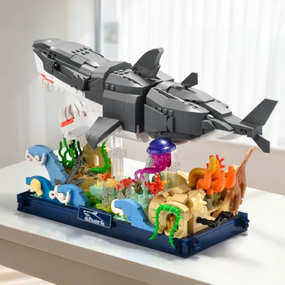 Mechanical Shark Building Set Adult STEM Gift for Teens Boys 8-14