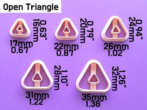 Jinnyous Jewellery Triangle Polymer Clay Earring Cutter Set of 6 (Triangle) - color: Triangle (6pcs)