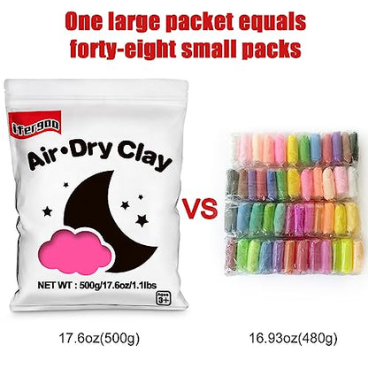 ifergoo 500g Pink Air Dry Clay, 1.1LBS DIY Creative Modeling Clay for Kids - color: Pink/500g