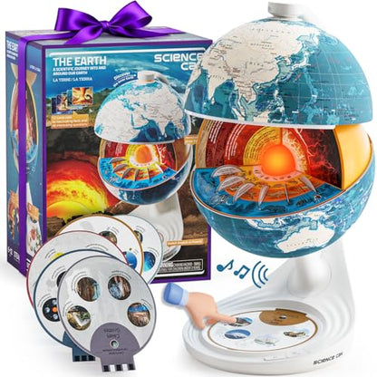 Science Can Globe for Kids, 8" Interactive Globe, STEM Toys for 5 Year Old
