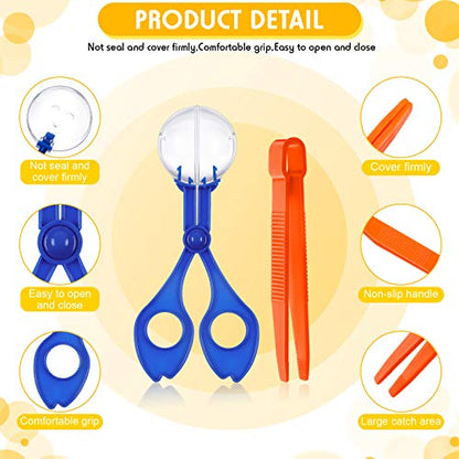 Mudder 12 Pcs Sensory Bin Tools, 6 Bug Catching Tweezers & 6 Scoopers, Hands Fine Motor Tool Set, Fine Motor Skills Toys Backyard Explorer Outdoor Tool Nature Exploration Observation