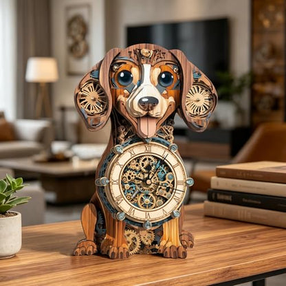 3D Wooden Puzzle for Adults - Dachshund Clock - color: Dachshund