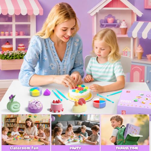 Air Dry Clay Kit -12 Desserts Modeling Clay for Kids Arts and Crafts - color: #06Purple- Dessert House