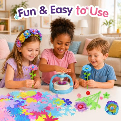 IQBOX Flower Making Kit for 4 5 6 7 8 Year Old Girls Brithday Gifts - color: blue