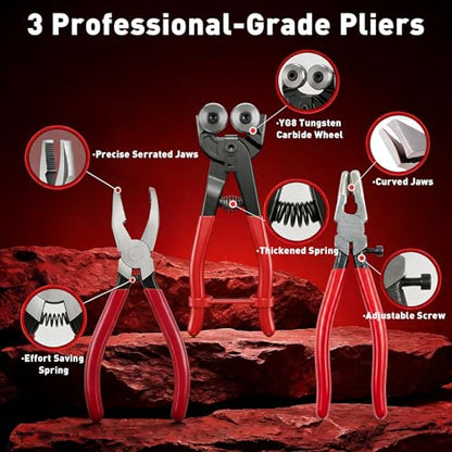 23Pcs Stained Glass Tools Kit, Glass Cutters Tools with Wheeled Glass Nippers,Running & Grozer Pliers, 2-20mm Glass Cutters with Oil, Safety Gloves & Rich Accessories-For Mosaic,Tile,Fusing,DIY Crafts