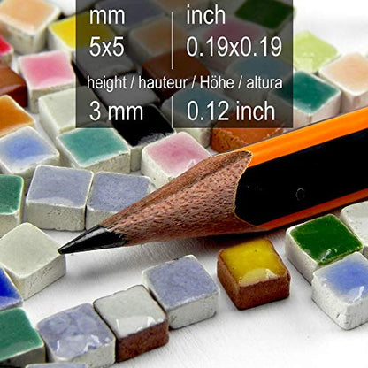 Arts and Crafts Mosaic Supplies for Beginners, 5000 Pieces Square 5mm 0.19 Inch Mix red, MXRG - color: mix red, MXRG