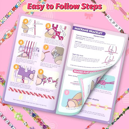Cmiolacuna Friendship Bracelet Making Kit for Girls Ages 8-12 Loom Maker - color: Dark Pink