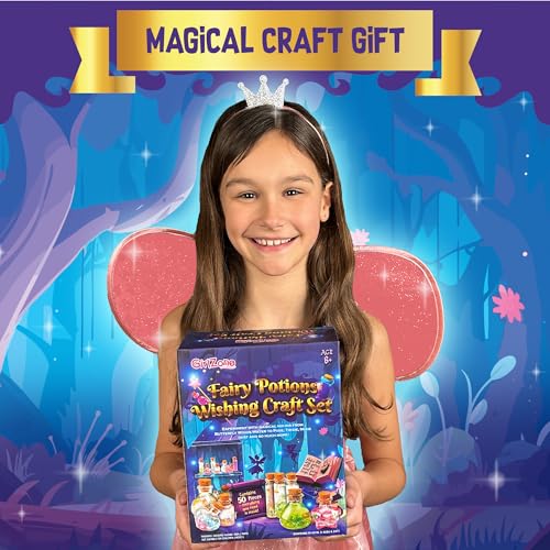 GirlZone Fairy Potions Wish Maker Set - 3 x 6.8 x 9.1 in, Multicolor, Box, Ages 7+ - Magical Play Set & Potion Craft Kit with Spell Kits for Kids