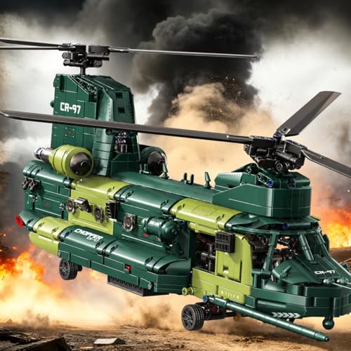 Military Helicopter Building Blocks Set, 1826 PCS, Age 14+ - color: Green