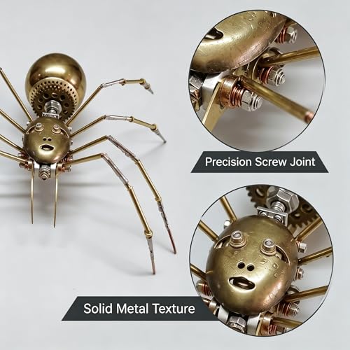 Steampunk Mechanical Insect Spider 3D Metal Model Kit for Adults DIY Assembly 2-3 Hours Build Premium Screw Craft Birthday Gift for Men Teens Father(Ghost Spider) - style: Ghost Spider