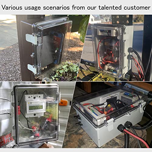 Junction Box IP65 Waterproof ABS Plastic Enclosure Hinged PC Clear Cover Electrical Project Box with Mounting Plate, Wall Brackets, Cable Glands 11.8"x 7.9" x 7.1" - color: Clear Cover, size: 11.8"x 7.9" x 7.1"