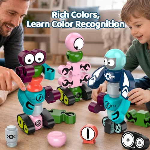 Magnetic Robot Building Toy, STEM Magnet Alien Toys Set for Kids Age 3-5 - color: Alien