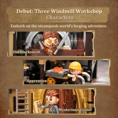 PANTASY Steampunk Windmill Workshop Building Set for Adults - size: Windmill Workshop