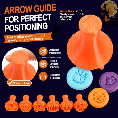 30 Pcs Halloween Clay Modeling Stamp Set 72 Letters with Box - style: Halloween
