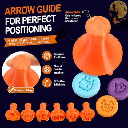 30 Pcs Halloween Clay Modeling Stamp Set 72 Letters with Box - style: Halloween