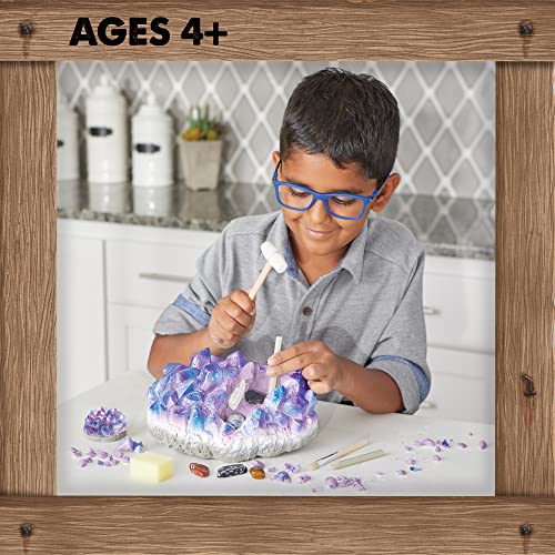 MindWare Dig It Up Giant Gem Discovery Kit - Gemstone Dig Kit Offers Geology for Kids with 12 Real Polished Hidden Gemstones - Includes 1 Giant Gem, Chiseling Tools, Gemstone Poster - Ages 4+