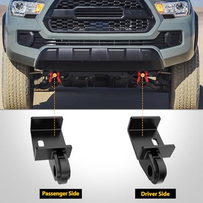 Nilight 2Pack Demon Front Tow Hook Bracket for Toyota Tacoma 2009-2023 | Toyota Tacoma 2014 2015 2016 2017 2018 2019 2020 2021 2022 2023 (Not Include D-Ring Shackle) Bracket Replacement - color: Toyota Tacoma Tow Hook